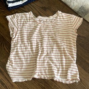Cream and rust striped Madewell shirt